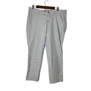 GAP chinos pants trousers women's 14 white blue seersucker look girlfriend